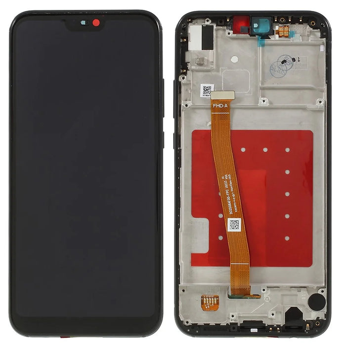 LCD Screen and Digitizer Assembly + Frame Replacement Part for Huawei P20 Lite / Nova 3e - Black - 1