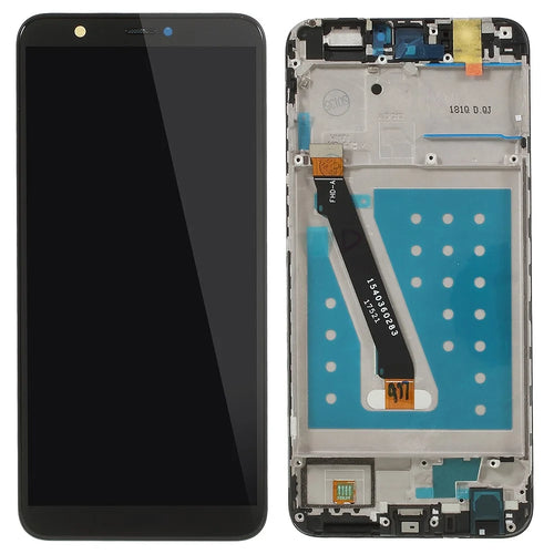 LCD Screen and Digitizer Assembly + Frame Replacement Part for Huawei P Smart / Enjoy 7S - Black - 1