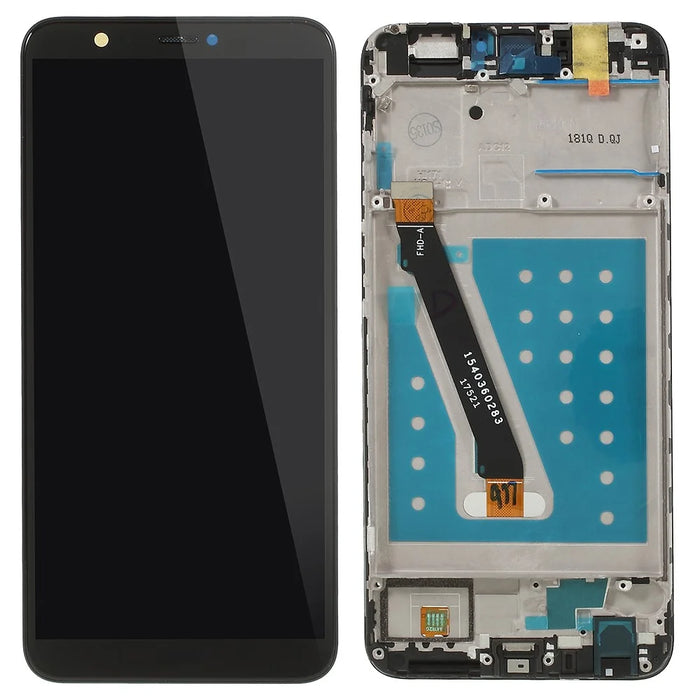 LCD Screen and Digitizer Assembly + Frame Replacement Part for Huawei P Smart / Enjoy 7S - Black - 1