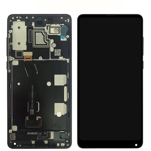 LCD Screen and Digitizer Assembly + Frame Part for Xiaomi Mi Mix 2s - Black - 1