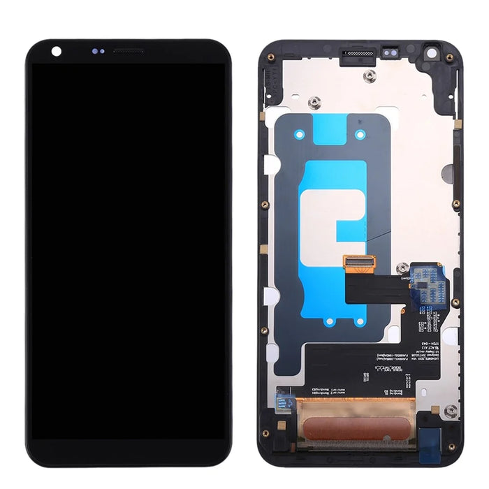 LCD Screen and Digitizer Assembly with Frame for LG Q6 - Black - 1