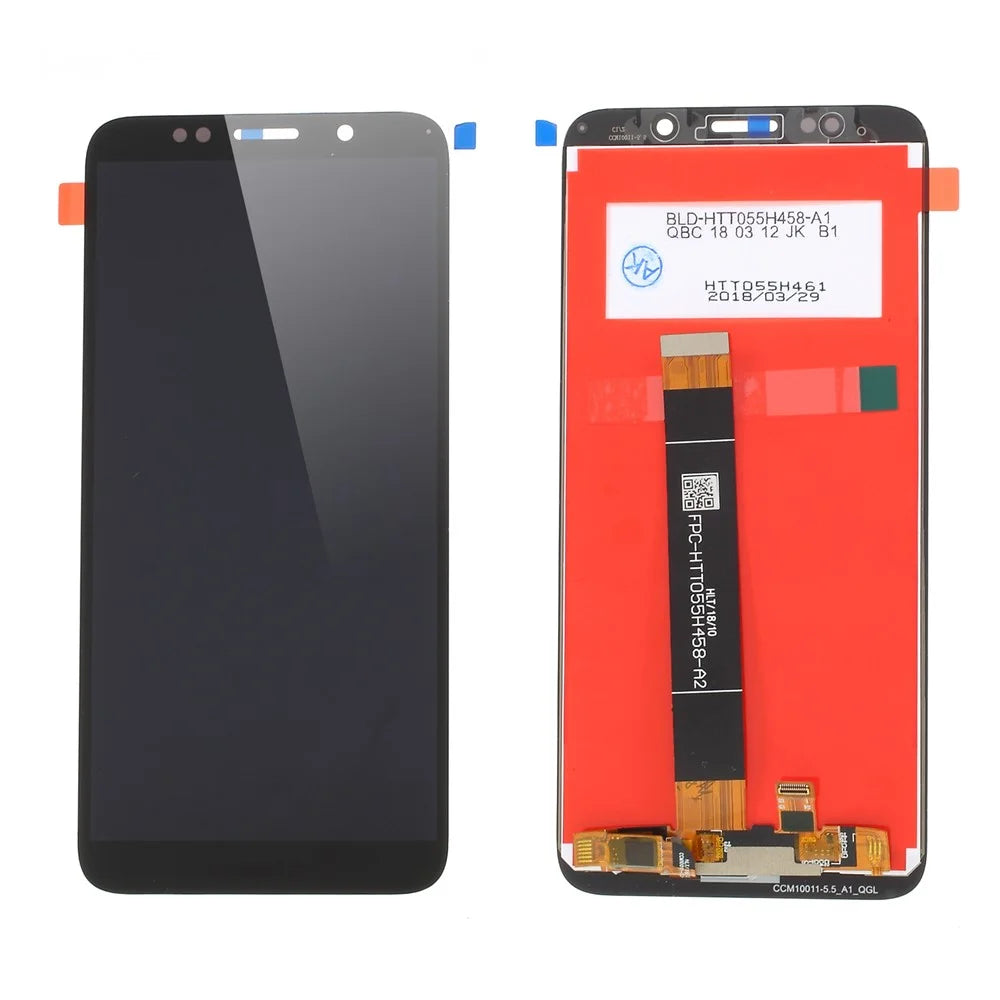 LCD Screen and Digitizer Assembly Replacement for Huawei Y5 Prime (2018) - Black - 1