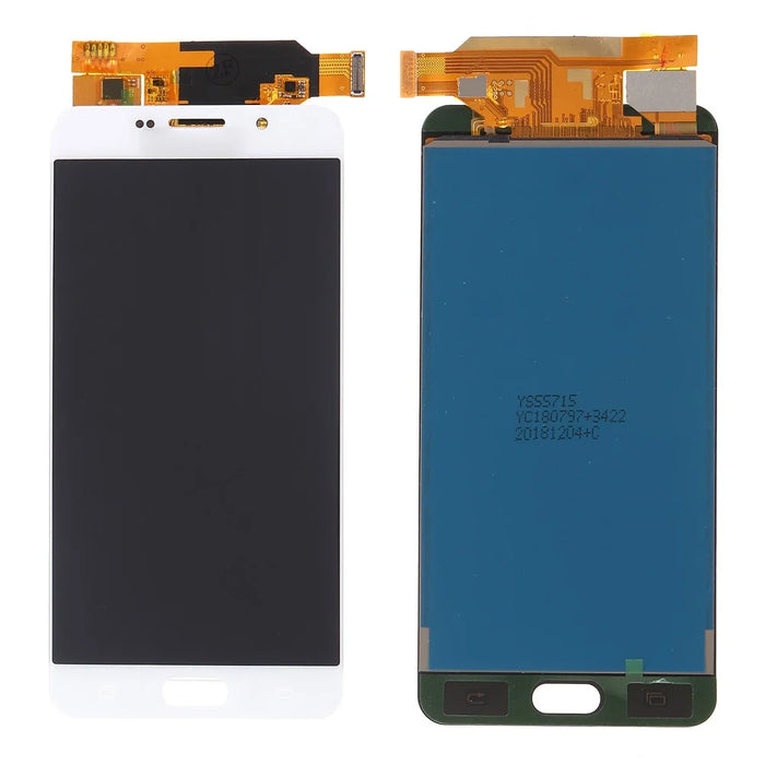LCD Screen and Digitizer Assembly Replacement Part with Screen Brightness IC for Samsung Galaxy A7 (2016) A710 - White - 1