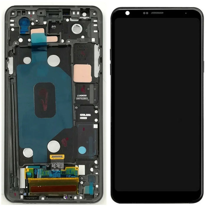 OEM LCD Screen and Digitizer Assembly Part with Frame for LG Q Stylo 4 Q710 (without Logo) - Black - 1