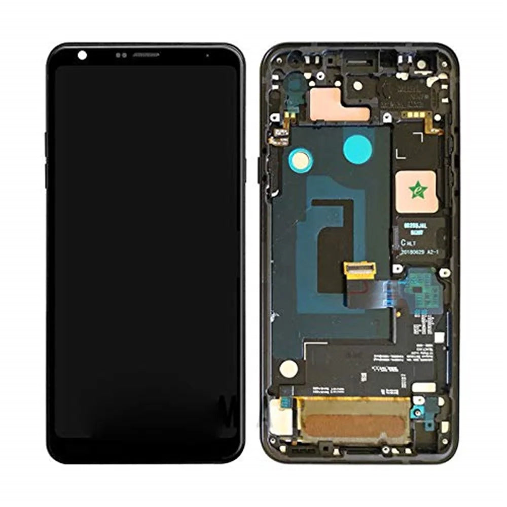 OEM LCD Screen and Digitizer Assembly Part + Frame for LG Q7/Q7+/Q7A Q610 (without Logo) - Black - 1