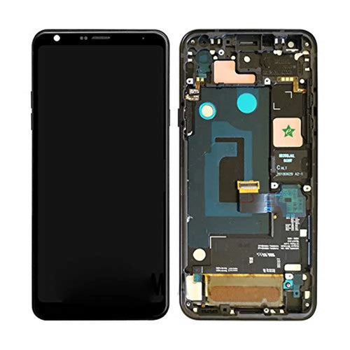OEM LCD Screen and Digitizer Assembly Part + Frame for LG Q7/Q7+/Q7A Q610 (without Logo) - Black - 1