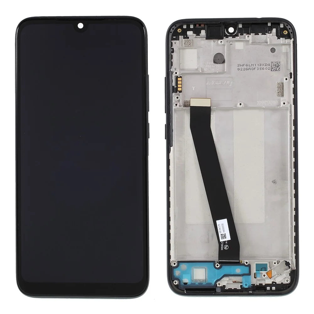 LCD Screen and Digitizer Assembly with Frame (Standard Version/Frosted Middle Frame) (without Logo) for Xiaomi Redmi 7 - Black - 1