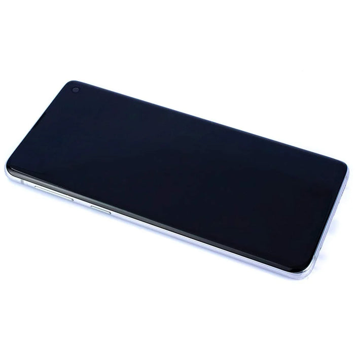 LCD Screen and Digitizer Assembly Part with Frame for Samsung Galaxy S10 G973 - White - 2