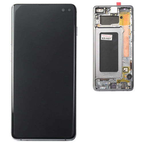 For Samsung Galaxy S10 Plus G975 LCD Screen and Digitizer Assembly + Frame Part (without Logo) - Black - 1