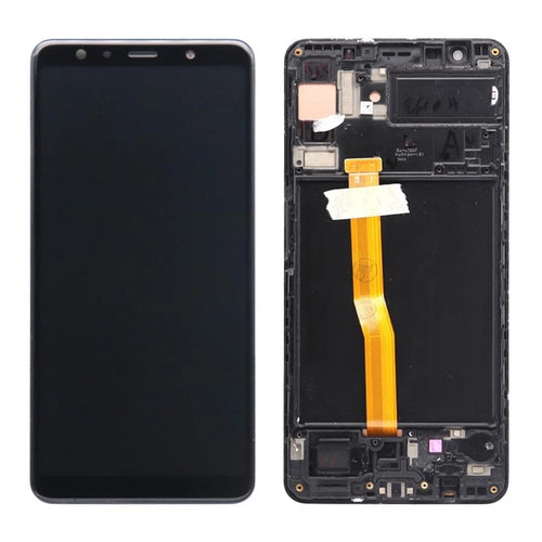 OEM LCD Screen and Digitizer + Assembly Frame Part (without Logo) for Samsung Galaxy A7 (2018) A750 SM-A750F - Black - 1