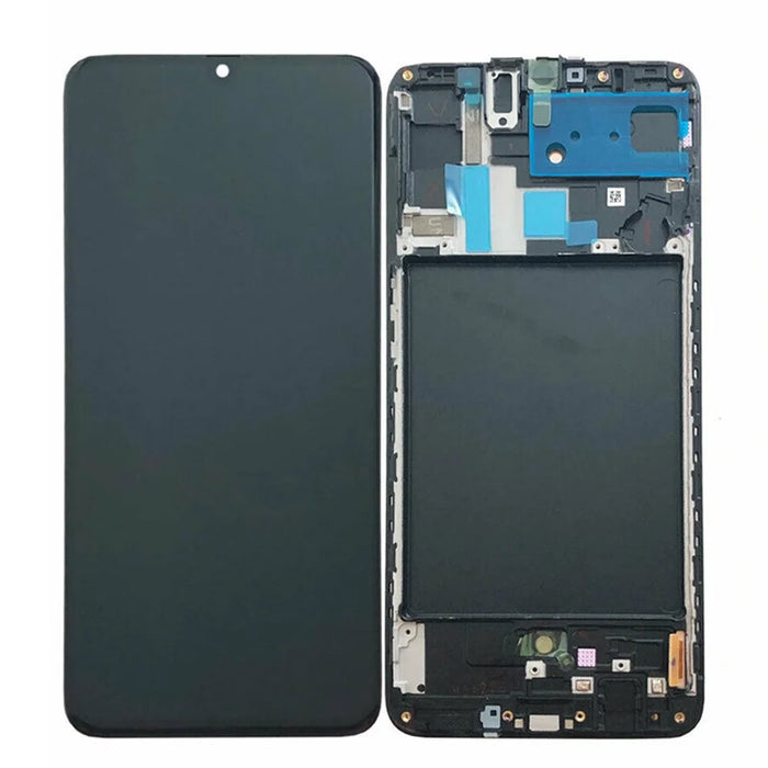 OEM LCD Screen and Digitizer Assembly + Frame Part (without Logo) for Samsung Galaxy A70 A705 SM-A705F - Black - 1