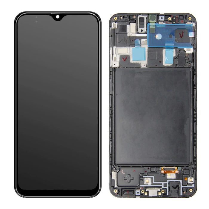 OEM LCD Screen and Digitizer Assembly + Frame Part (without Logo) for Samsung Galaxy A20 SM-A205 - Black - 1