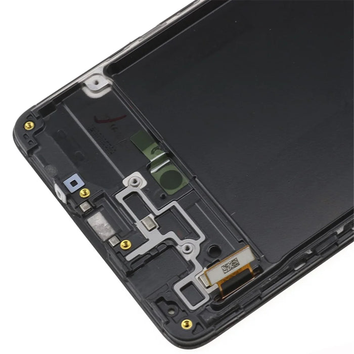 OEM LCD Screen and Digitizer Assembly + Frame (without Logo) for Samsung Galaxy A71 A715 - Black - 6