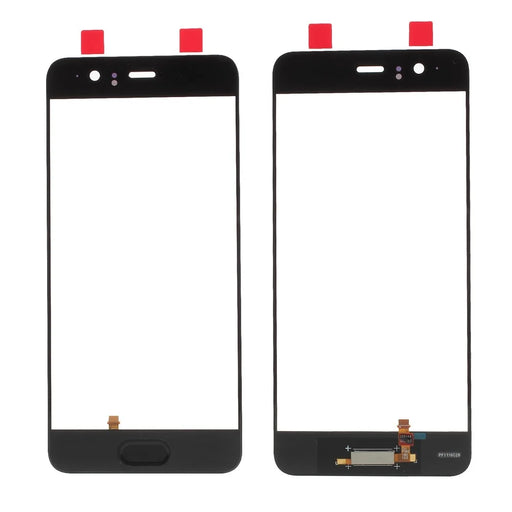 Black - For Huawei P10 (without Logo) OEM Outer Front Screen Glass Lens Replacement with Fingerprint Button Flex Cable - 1