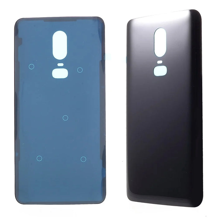 Battery Housing Door Cover Part with Adhesive Sticker for OnePlus 6 - Black - 1