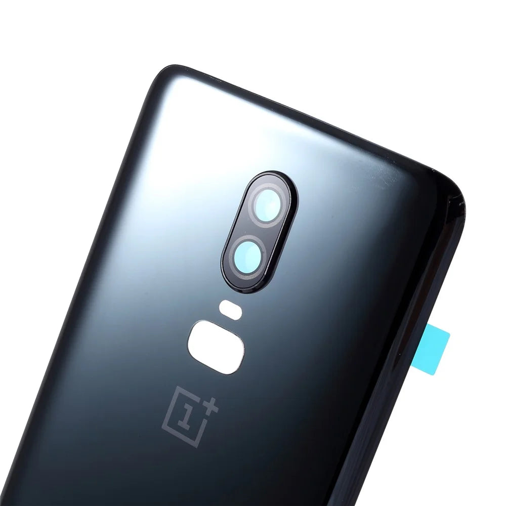 For OnePlus 6 OEM Battery Housing Cover Repair Part + Camera Lens Cover - Metal Black - 2