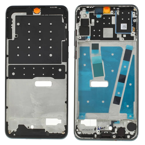 For Huawei nova 4e OEM Front Housing Frame + Earpiece Mesh Replacement Part - Black - 1