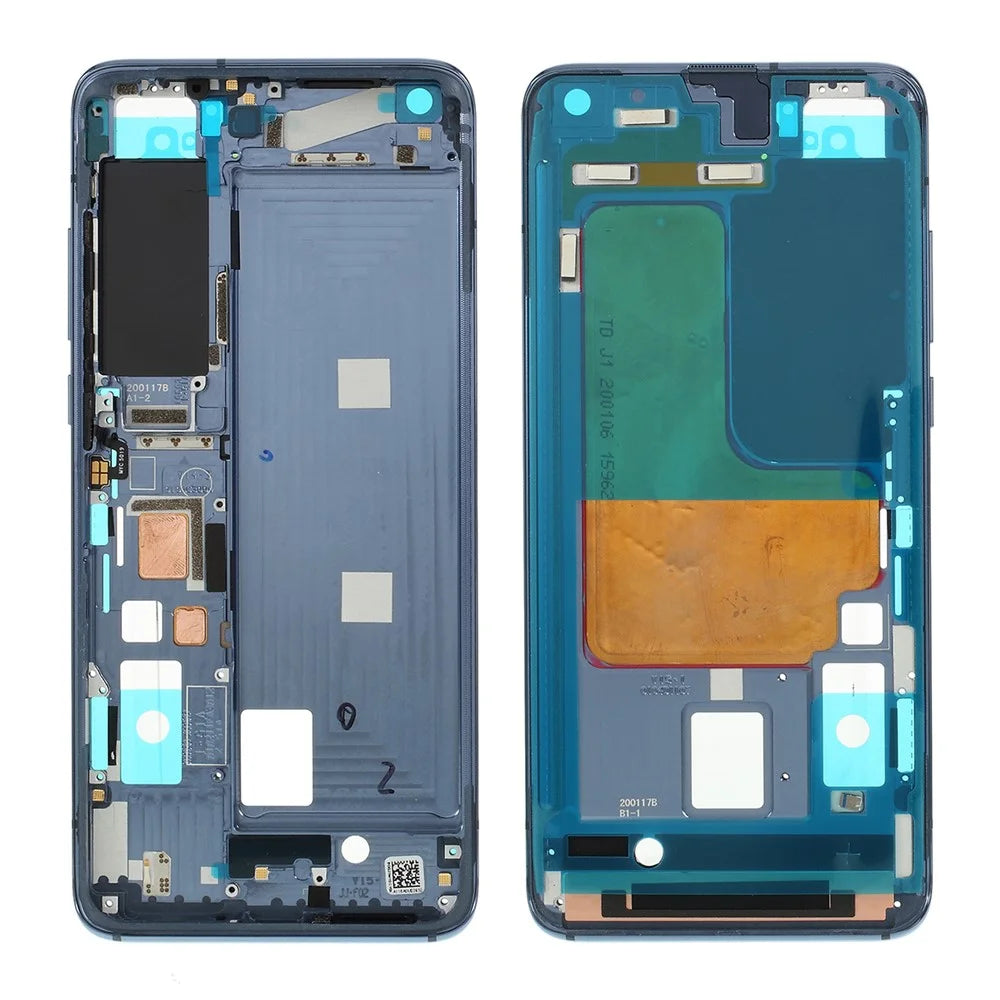 OEM Front Housing Frame Replace Part (A Side + Fingerprint) for Xiaomi Mi 10/Mi 10 Pro - Black - 1