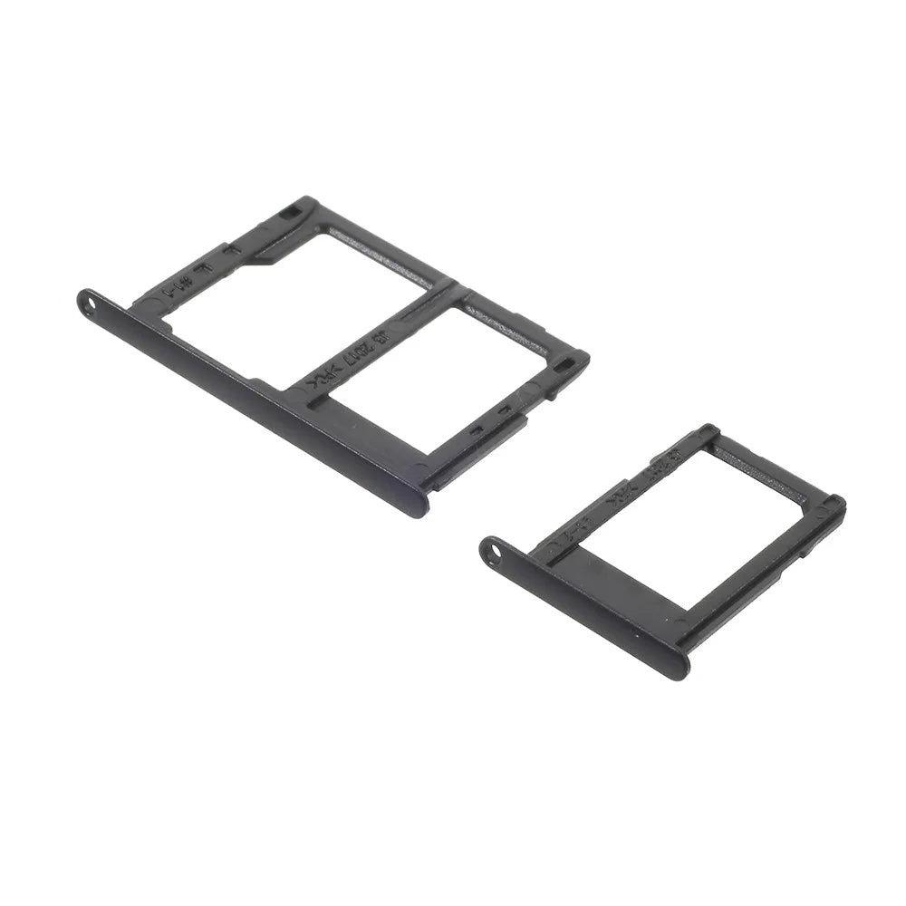 OEM SIM1 + SIM2/Micro SD Card Tray Holder Parts for Samsung Galaxy J3 (2017) - Black - 2