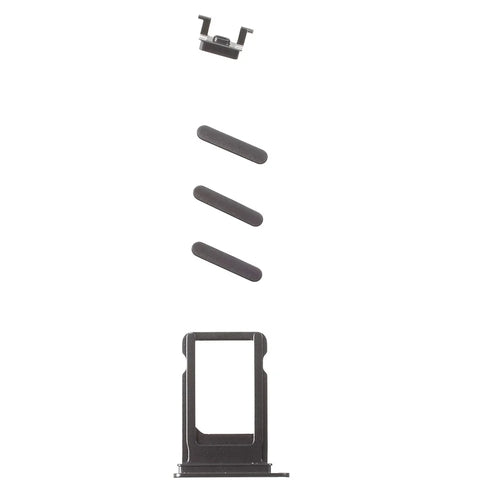 OEM for iPhone 8 4.7 Side Buttons Set (Mute / Power / Volume Buttons + Sim Card Tray) - Black - 1