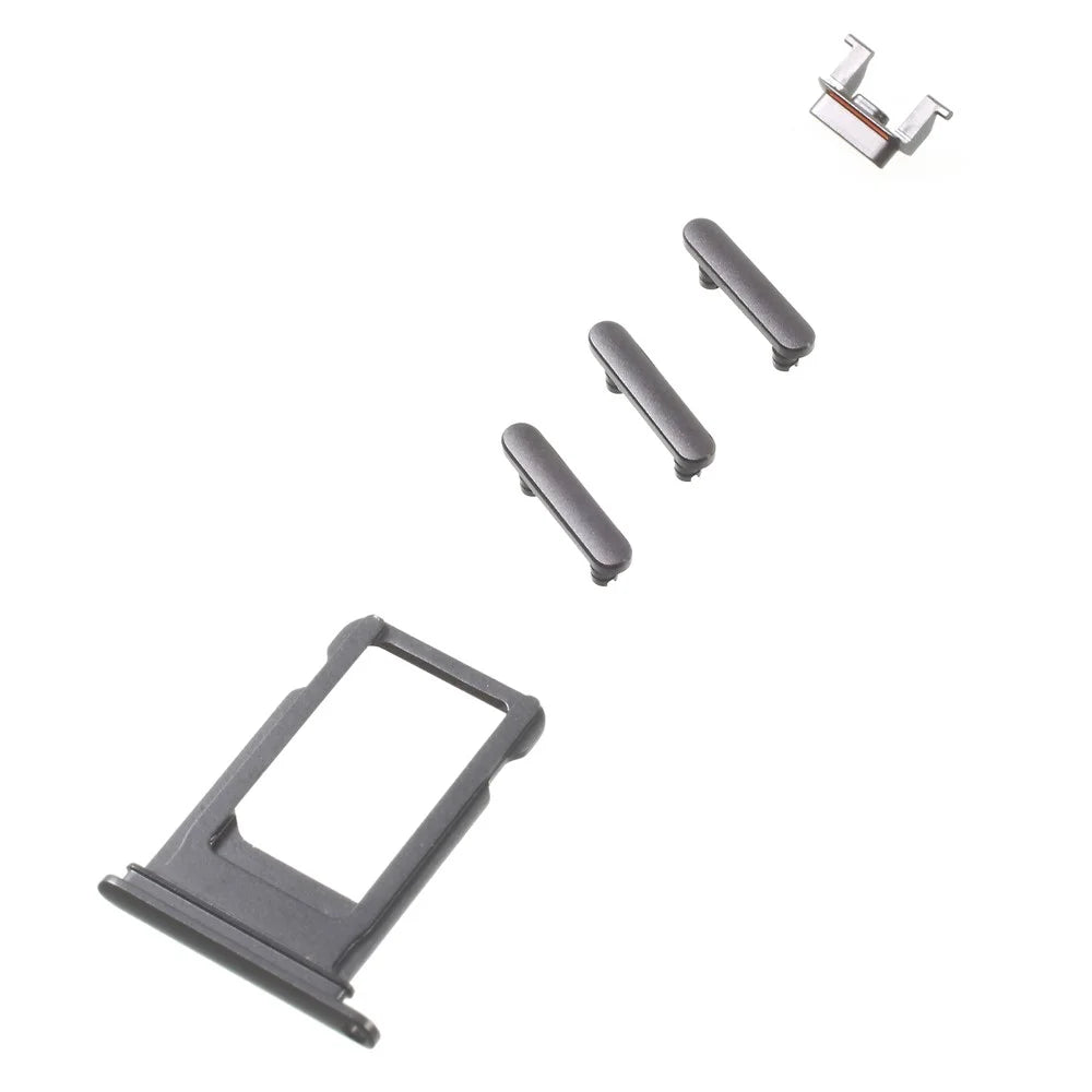 OEM for iPhone 8 4.7 Side Buttons Set (Mute / Power / Volume Buttons + Sim Card Tray) - Black - 2