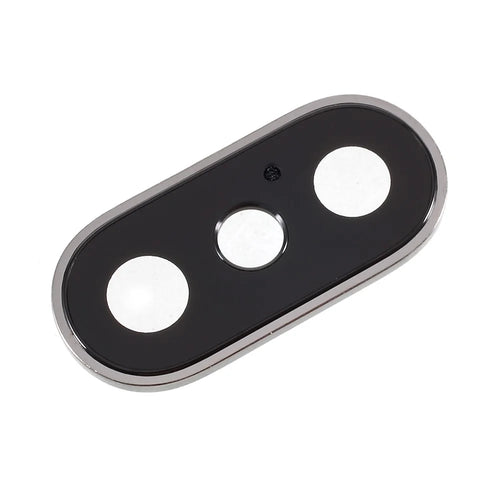 OEM for iPhone X Back Camera Lens Cover with Bracket and Glass Replacement - Silver Color - 1