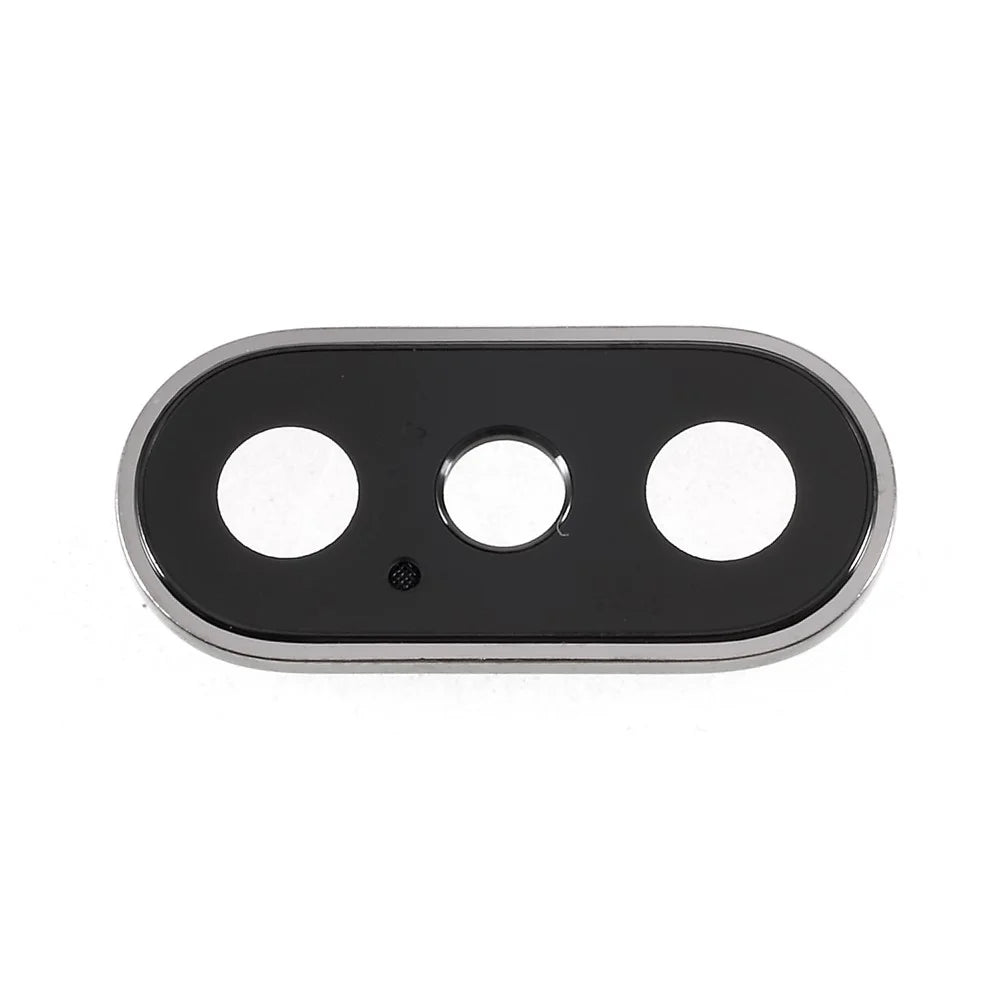 OEM for iPhone X Back Camera Lens Cover with Bracket and Glass Replacement - Silver Color - 4