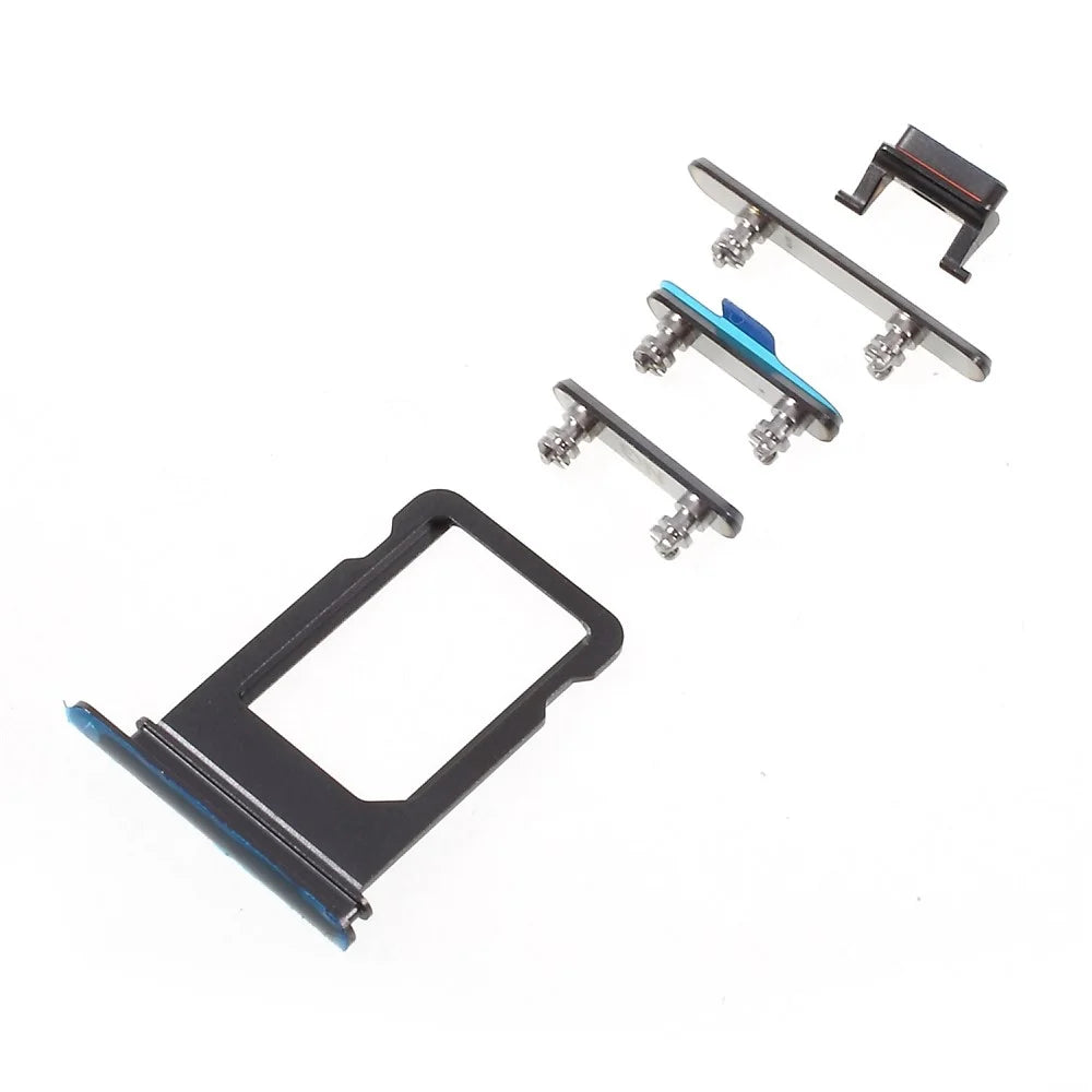 OEM for iPhone X Side Button Set (Mute / Power / Volume Buttons + SIM Card Tray) - Black - 1