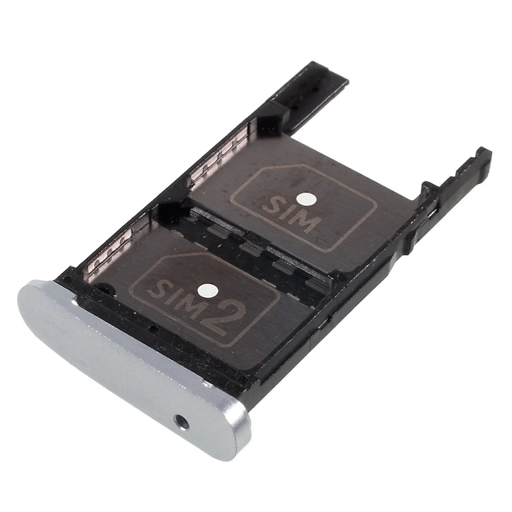 OEM SIM1 + SIM2 + Micro SD Card Tray Holder Replacement for Motorola Moto Z Play - Silver Color - 1