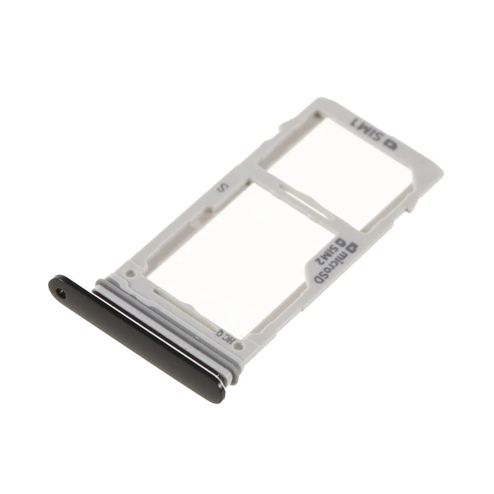 OEM SIM1 + SIM2/Micro SD Card Tray Holders Part for Samsung Galaxy S9 G960 / S9 Plus G965 - Black - 2