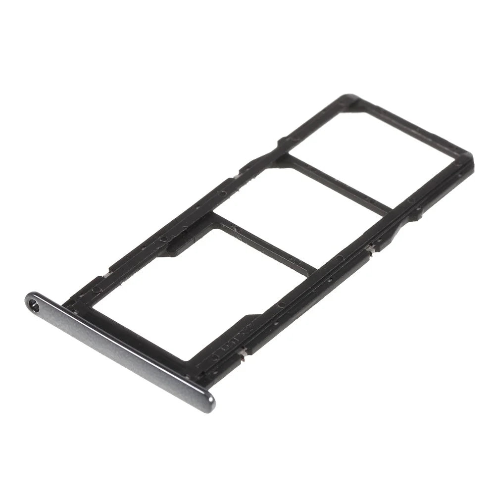 OEM Dual SIM Card + Micro SD Card Tray Holders Part for Huawei Y6 (2018) / Enjoy 8e - Black - 1