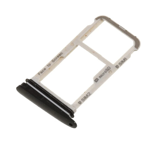 OEM SIM1 + SIM2/Micro SD Card Tray Holders Part for Motorola Moto X4/Moto X (4th gen.) - Black - 1