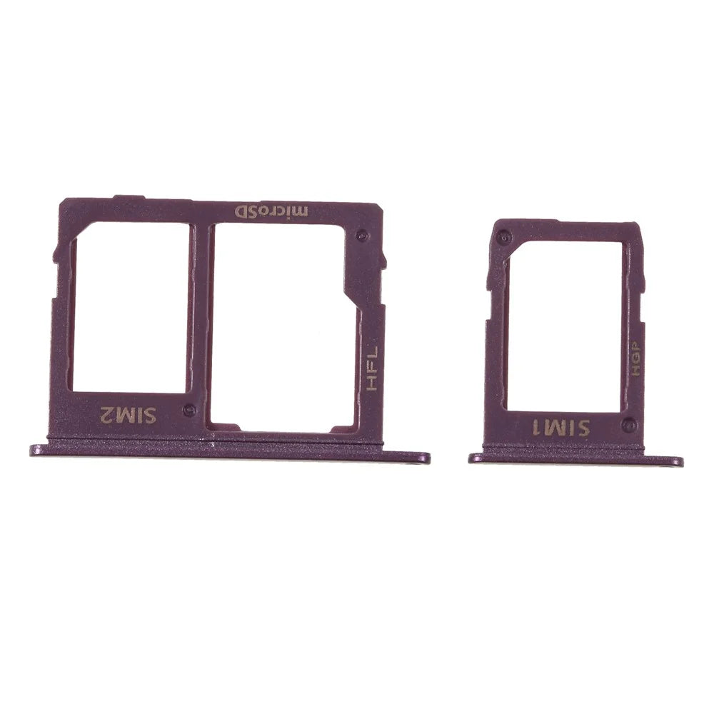 2PCS OEM Dual SIM MicroSD Card Tray Holder Repair Part for Samsung Galaxy J6 (2018) - Purple - 2