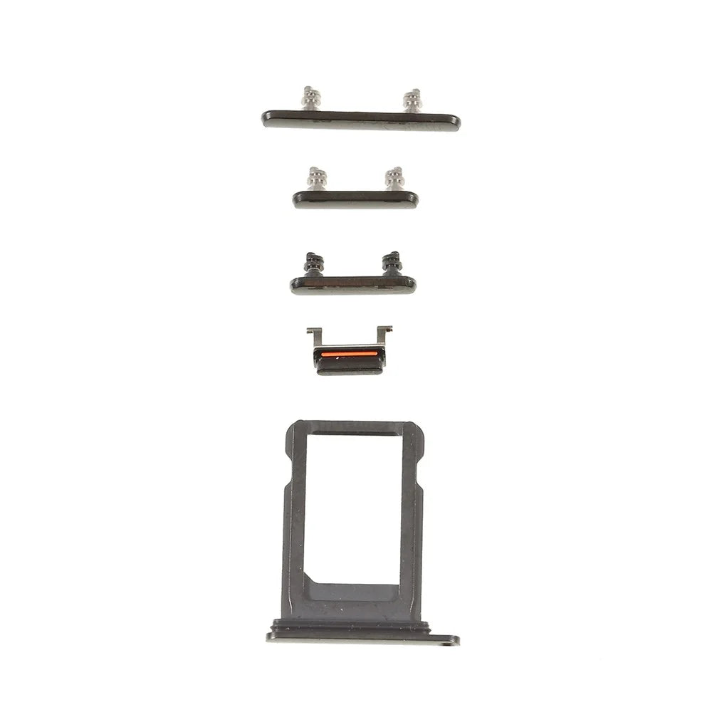 OEM for iPhone XS 5.8 inch Side Button Set (Mute / Power / Volume Buttons + SIM Card Tray) - Space Grey - 1
