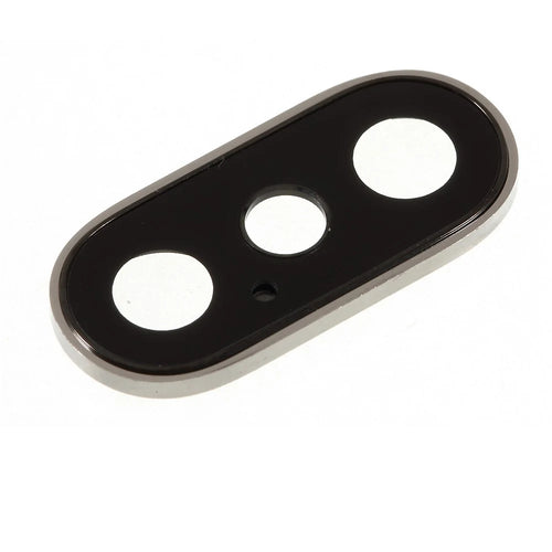 OEM Back Camera Lens Ring Cover with Glass Lens for iPhone XS 5.8 inch / XS Max 6.5 inch - Silver - 1