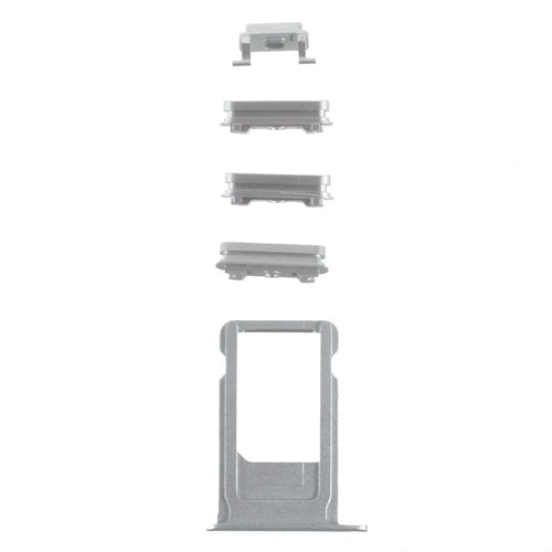OEM for iPhone 6s Plus Side Button Set (Mute / Power / Volume Buttons + Sim Card Tray) - Silver Color - 1