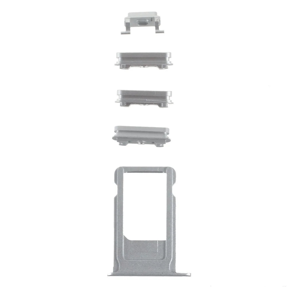 OEM for iPhone 6s Side Button Set (Mute / Power / Volume Buttons + Sim Card Tray) - Silver Color - 1