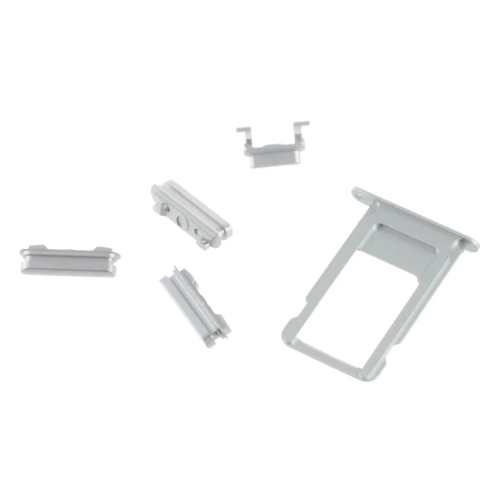 OEM for iPhone 6s Side Button Set (Mute / Power / Volume Buttons + Sim Card Tray) - Silver Color - 2