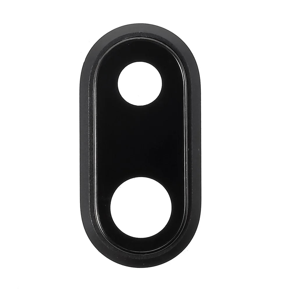 For iPhone 8 Plus 5.5 inch Rear Camera Lens Ring Cover with Glass Lens - Black - 1