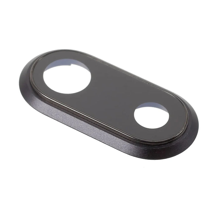 For iPhone 8 Plus 5.5 inch Rear Camera Lens Ring Cover with Glass Lens - Black - 2
