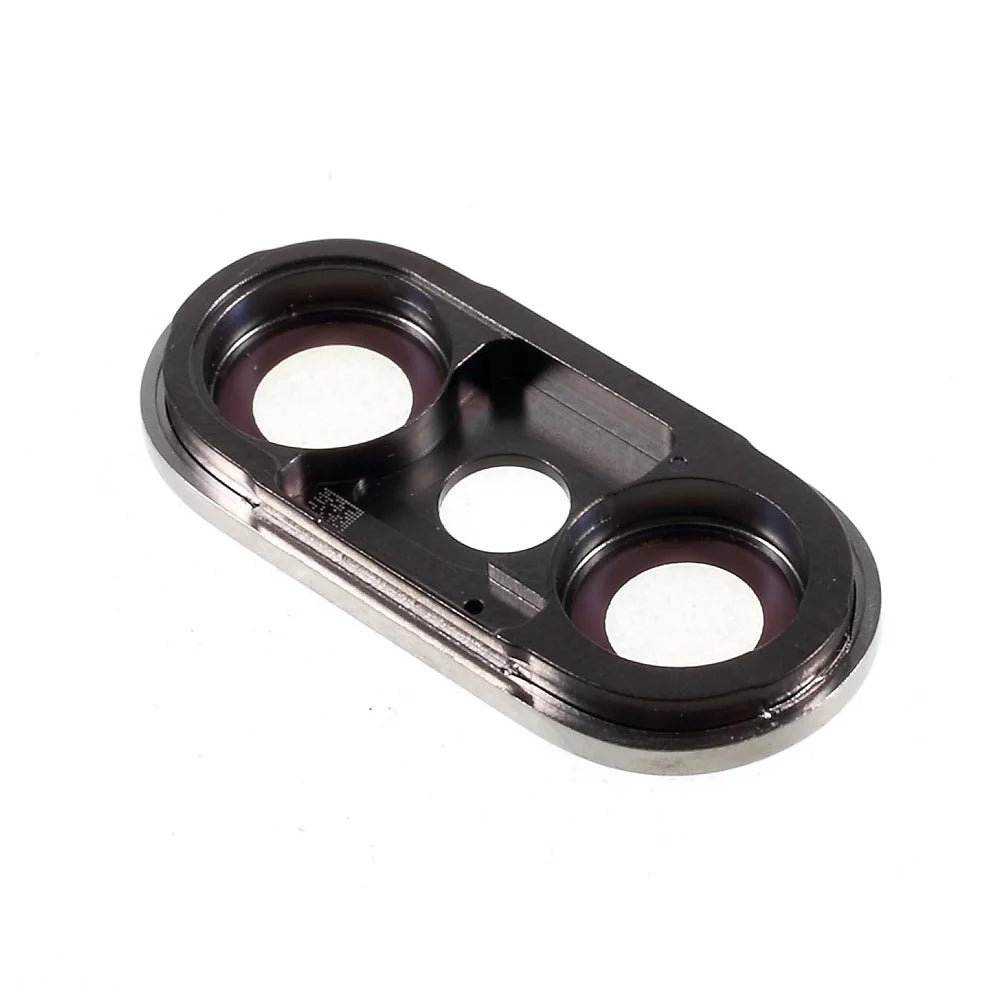 For iPhone X Back Camera Lens Ring Cover with Glass Lens - Silver - 3