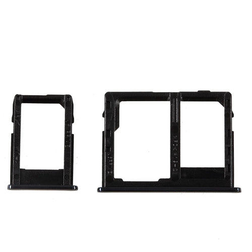 OEM SIM1 + SIM2/Micro SD Card Tray Slots Part for Samsung Galaxy J4 Plus / J6 Plus - Black - 1