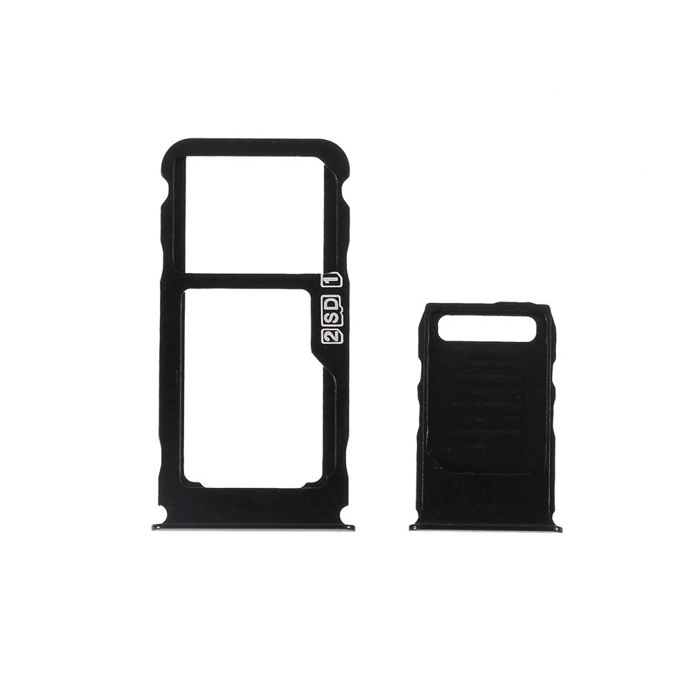 2 Pcs/Set OEM SIM Card Tray Slots Part for Nokia 3.1 Plus - Black - 3