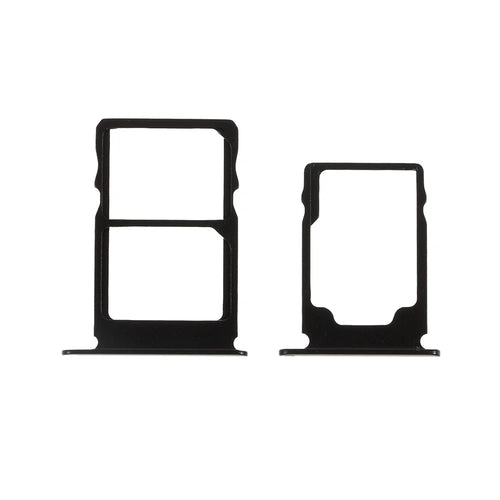 2 Pcs/Set OEM SIM Card Tray Slots Part for Nokia 3.1 - Black - 1