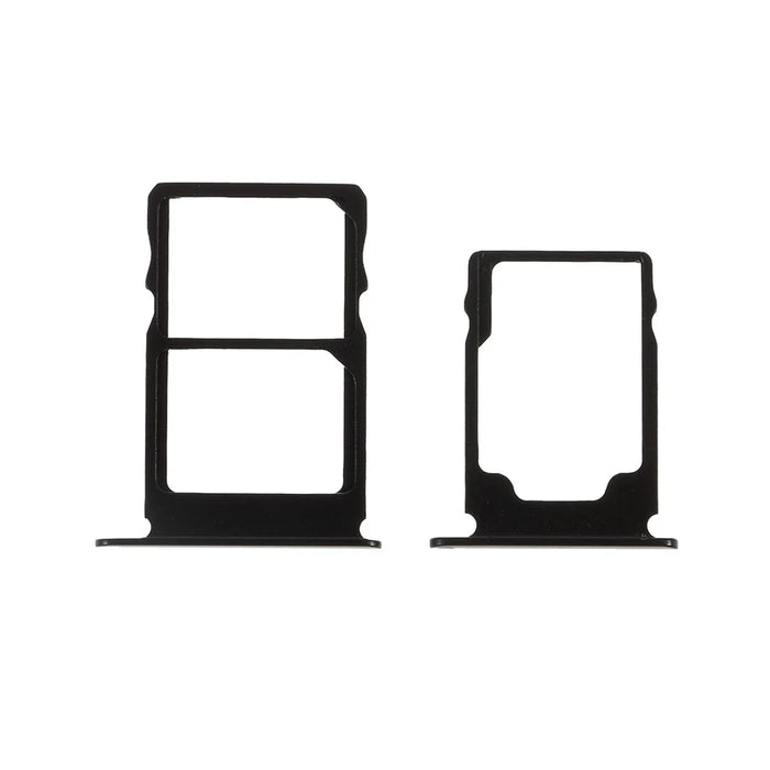 2 Pcs/Set OEM SIM Card Tray Slots Part for Nokia 3.1 - Black - 1