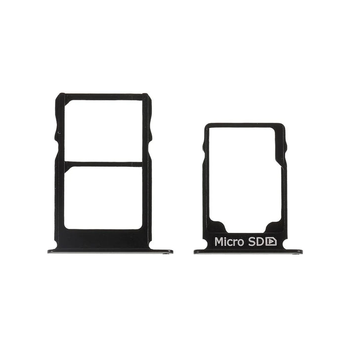 2 Pcs/Set OEM SIM Card Tray Slots Part for Nokia 3.1 - Black - 3
