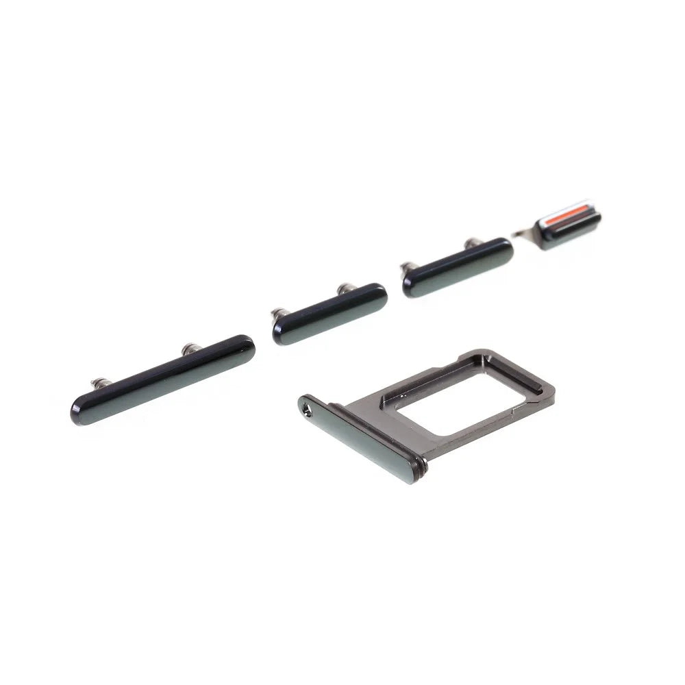 OEM 5Pcs/Set Side Button Set for iPhone 11 Pro Max 6.5 inch (Mute / Power / Volume Buttons + SIM Card Tray) - Green - 1