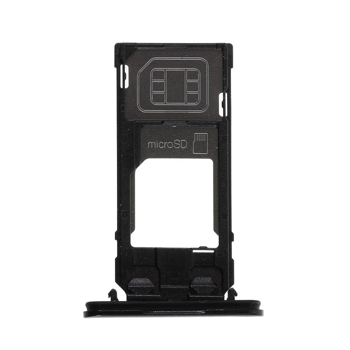 OEM SIM+SD Card Tray Holder Replacement Part for Sony Xperia X Compact - Black - 2