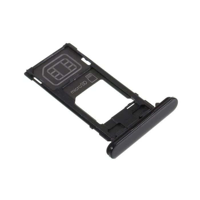 OEM SIM+SD Card Tray Holder Replacement Part for Sony Xperia X Compact - Black - 3