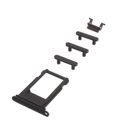 OEM for iPhone 7 4.7 Side Button Set (Mute / Power / Volume Buttons + Sim Card Tray) - Jet Black - 1